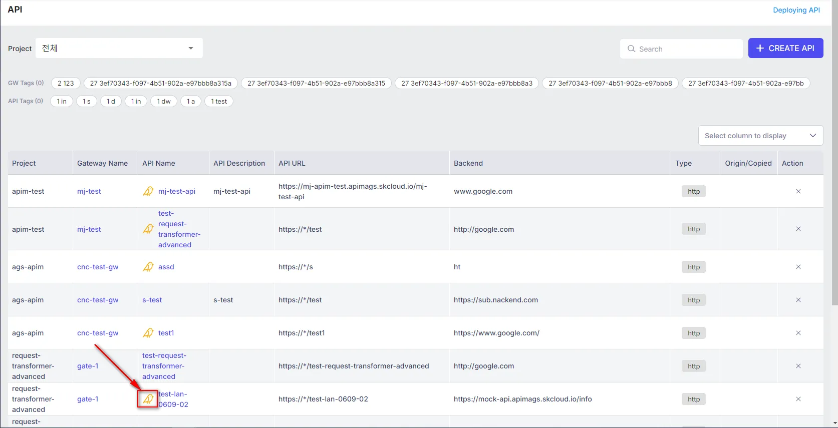 API Management Screen - Edit Canary