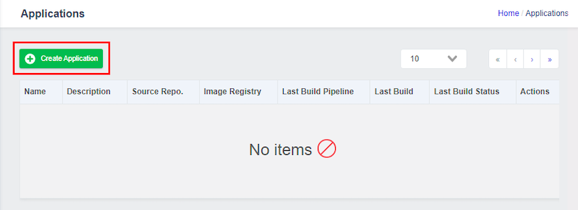 Application Registration Button