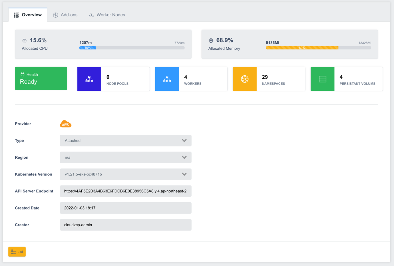 Cluster Information