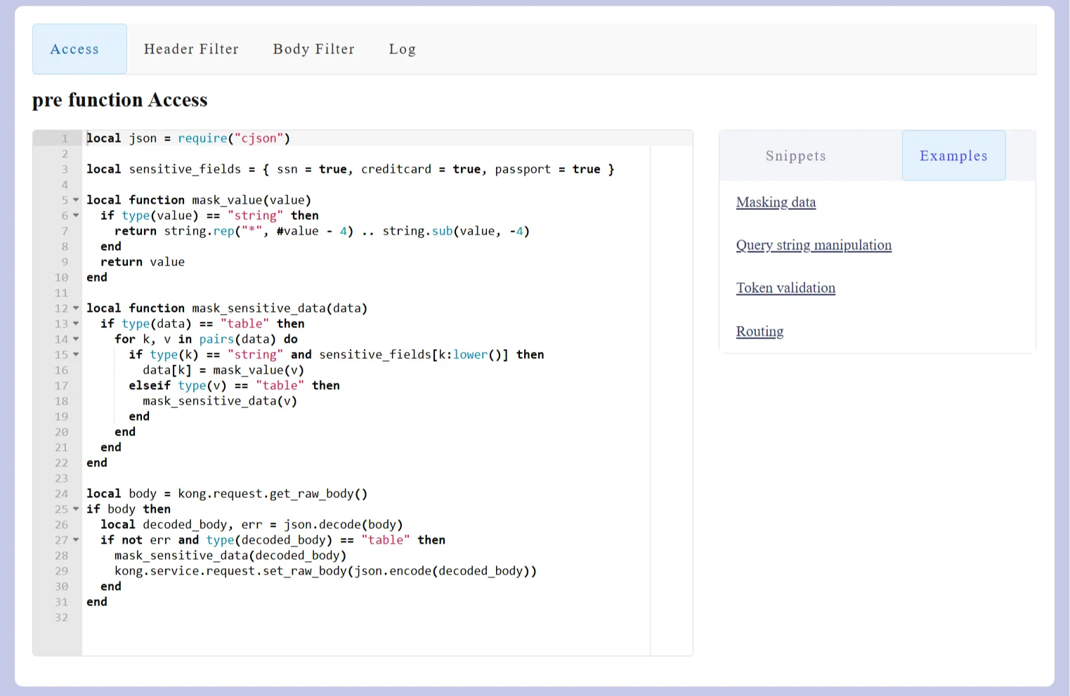 Pre-function Examples
