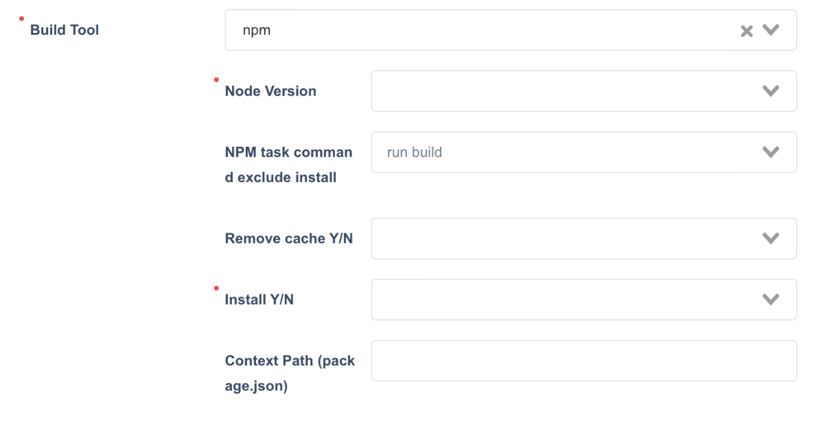 NPM Configuration Screen