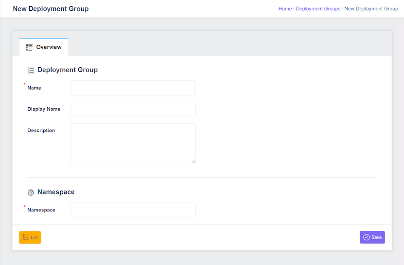 Deployment Group&#39;s Registration Screen
